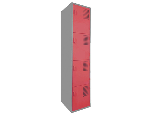 locker metalico 4 puertas rojo