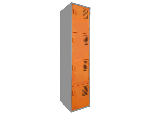 locker metalico 4 puertas naranja