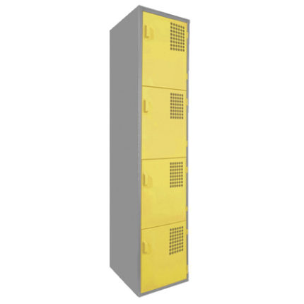 locker metalico 4 puertas amarillo